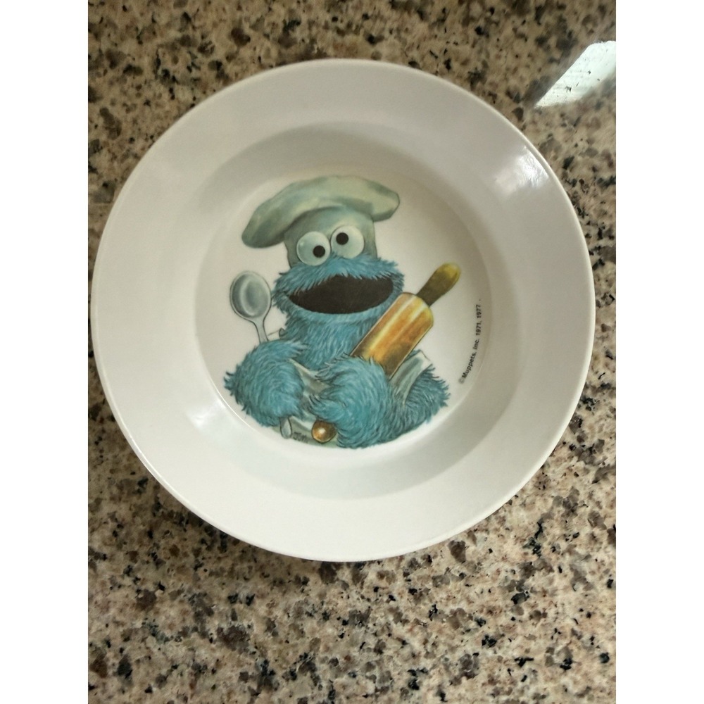 Muppets Cookie Monster 5" Bowl. Vintage 1977. National Home Products